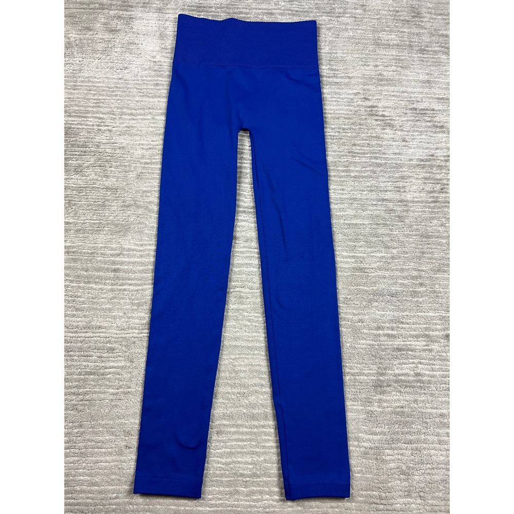 Zenana Outfitters Leggings Womens S/M Royal Blue Seamless Honeycomb NP-5653